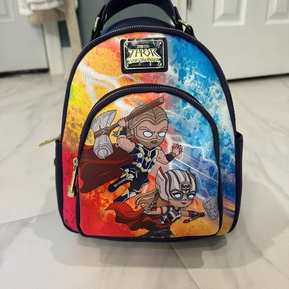 Loungefly Thor Mini Backpack Love and Thunder Marvel. Super clean interior. - Picture 1 of 3